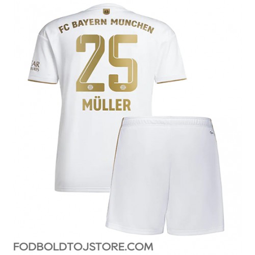 Bayern Munich Thomas Muller #25 Udebanesæt Børn 2022-23 Kortærmet (+ Korte bukser)